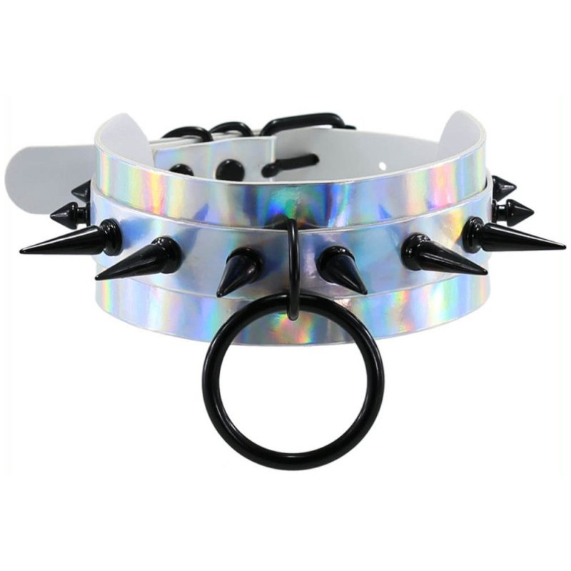 Joy Jewels Collier à pointes Strobo Laser Argenté-Noir
